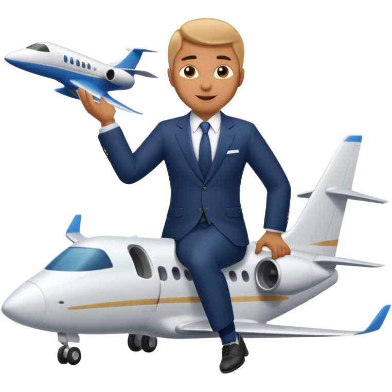 Suit man riding a jet plane emoji