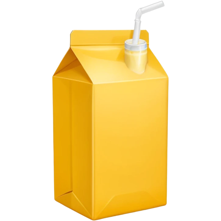 plain yellow milk box, flat, no label, no straw, simple, clear emoji