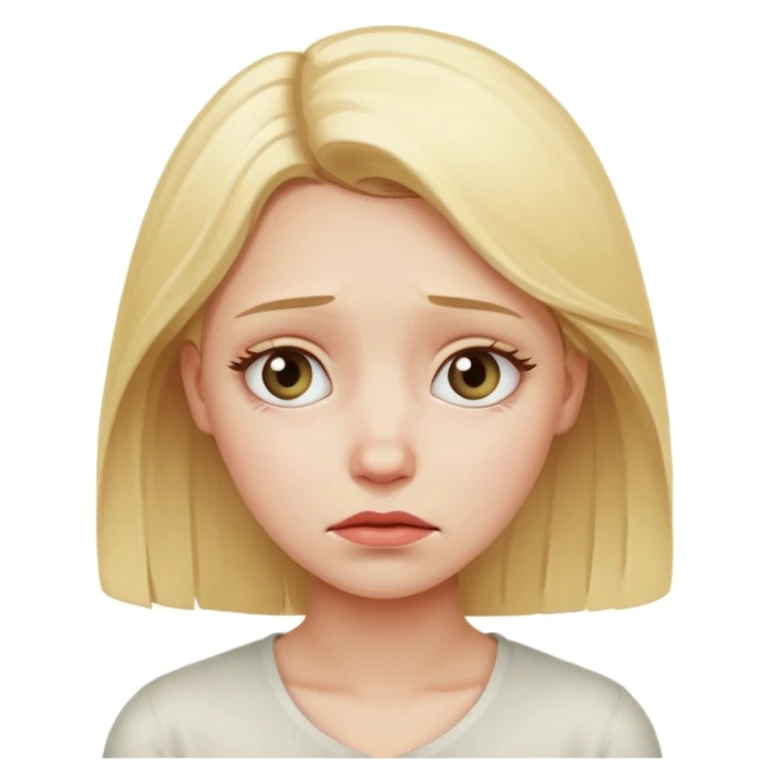 Жінка блондинка яка ж емоційно розгублена в ній багато емоцій emoji