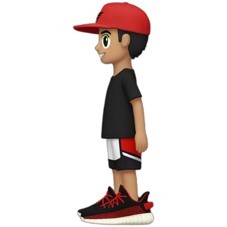 adidas yezzy 350 shoes black and red color emoji
