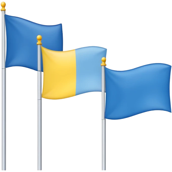 Nur drei Balken zur Seite oben blau in der Mitte weiß und dann unten gelb als  eine Flagge  emoji