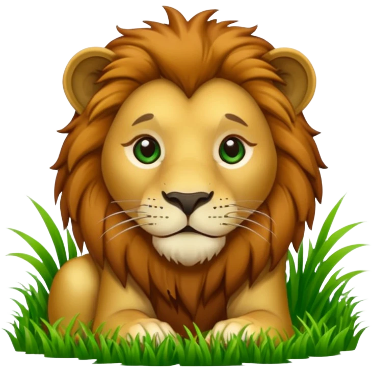 lion eating grass emoji