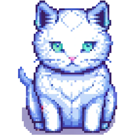 retro simple pixel art cat emoji