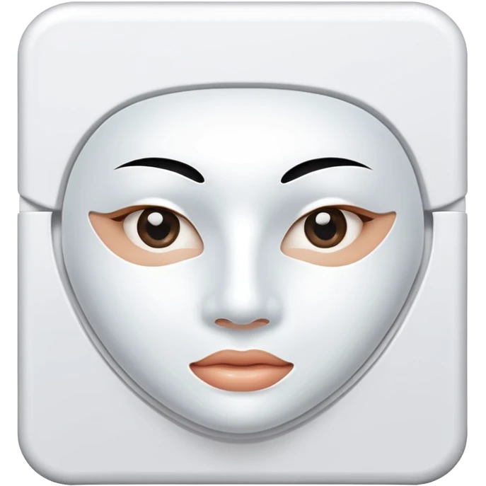 a beauty product box of skincare white  mask pack with rounded eyehole emoji