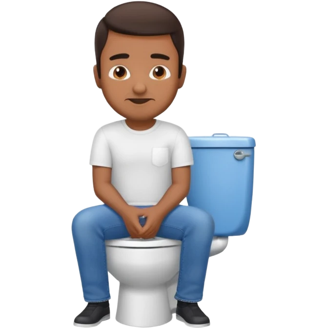 brown man on toilet emoji