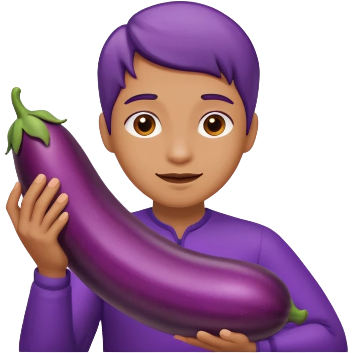 Foot rubbing eggplant emoji