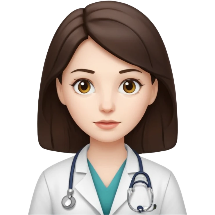 female brunette doctor emoji