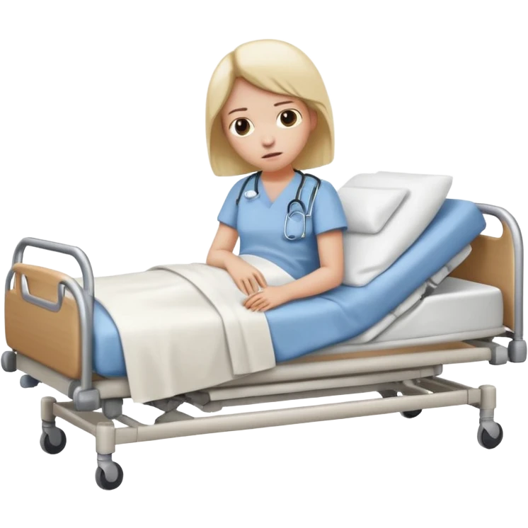 person looking sick in a hospital bed ios style emoji emoji