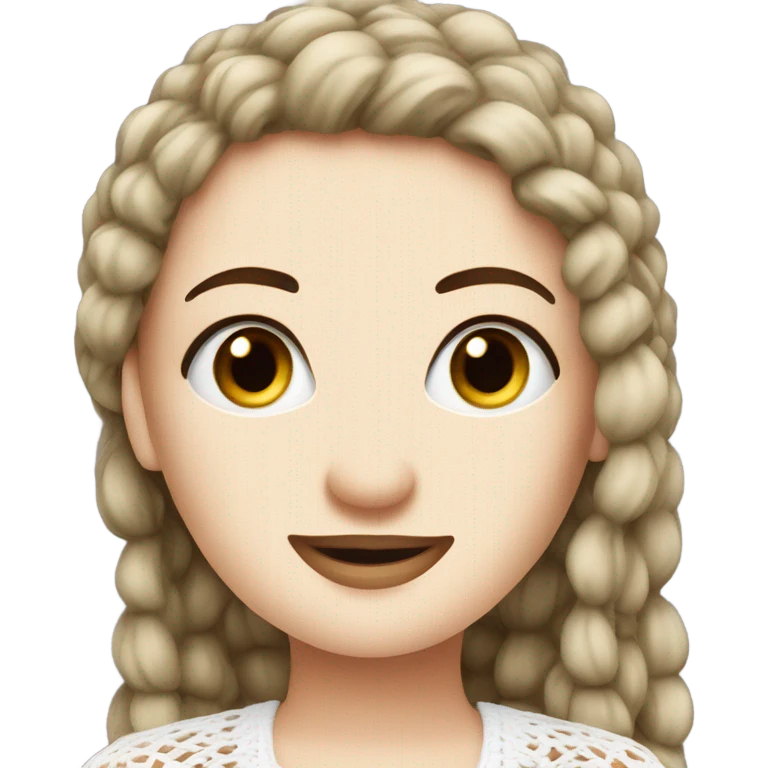 white girl with a crochet emoji