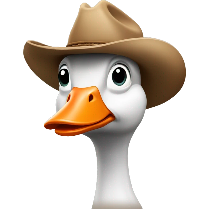 Goose with cowboy hat emoji