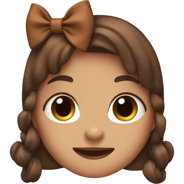 Cute brown hair bow emoji