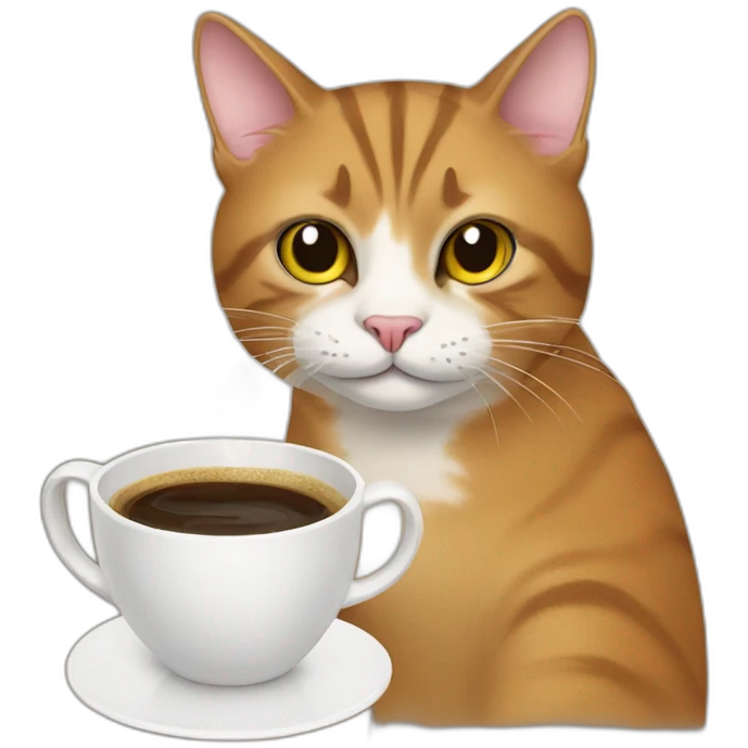 cat drinking coffee emoji