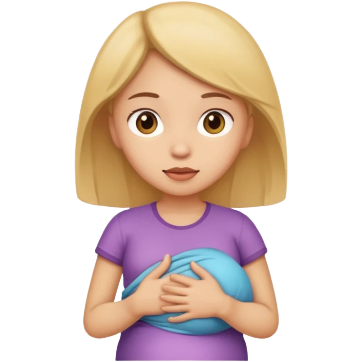 Girl holding her stomach  emoji