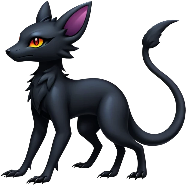 Shiny Dark Edgy Majestic Sophisticated Modern Gothic Gloomy Futuristic Salandit-Umbreon-Delcatty-Hybrid (Full body) emoji