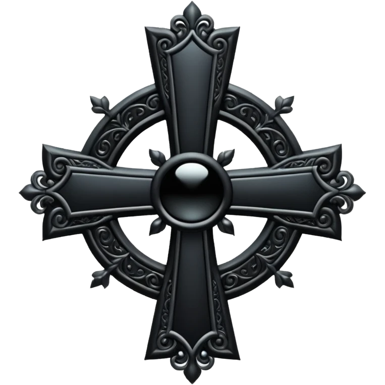black goth cross emoji