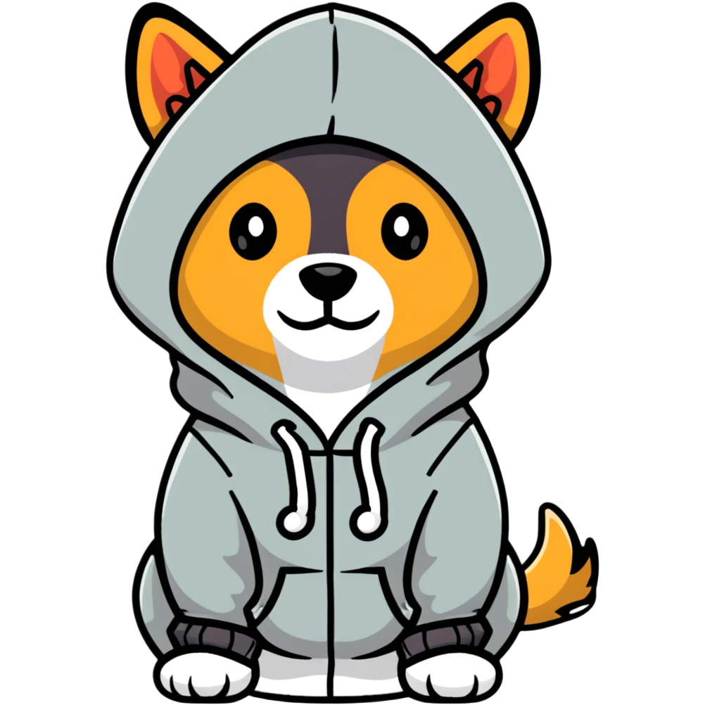 Dog wearing a hoodie emoji