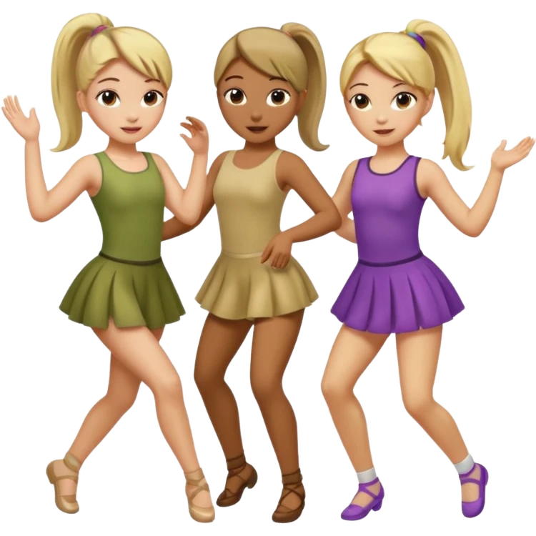 two girls dancing one is blond and one is brunette emoji