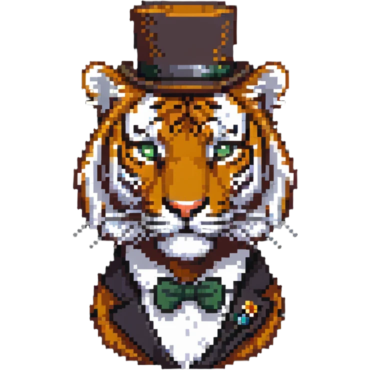 Tiger with a monocle emoji
