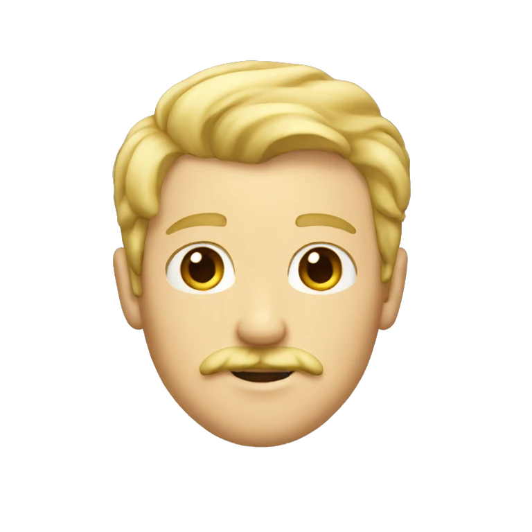 blonde guy with mustache no beard emoji