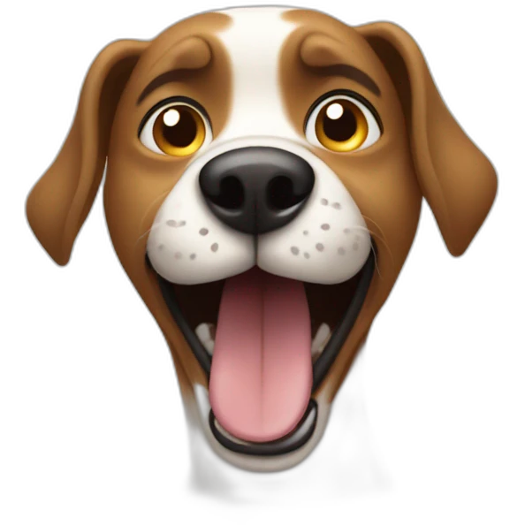 crazy dog with za emoji