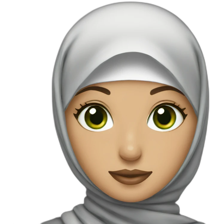hijabi with green eyes emoji