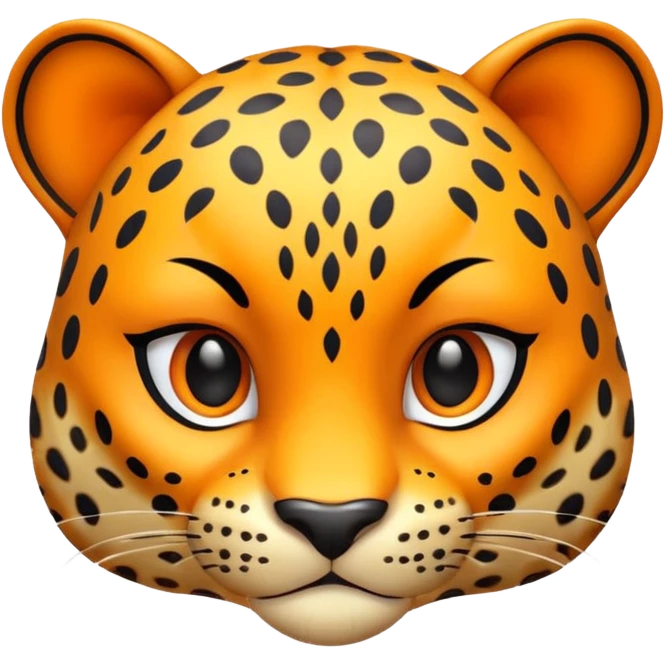 exotic leopard character, spotted fur, cute fierce face, 3D cartoon, mobile game icon style, clean background, no text, no watermark
 emoji