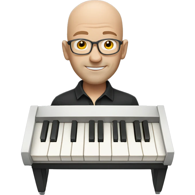 Bald white man with piano  emoji