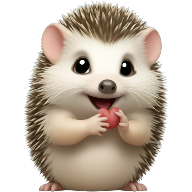 Baby hedgehog blowing a kiss emoji