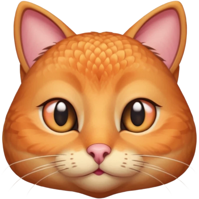 A shy but handsome turkey cat batting his long eyelashes and blushing emoji