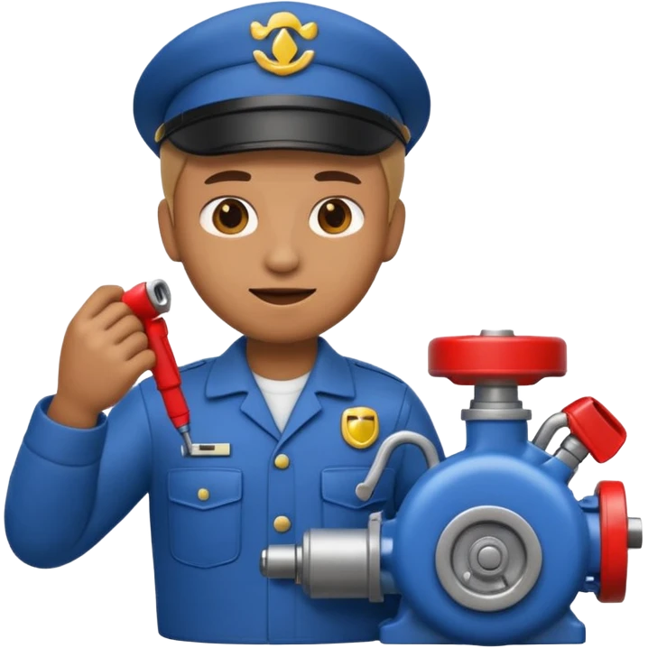 A 3D emoji with a Memoji style that the depicts a person who is learning to become a mechanic as his highchool extended profile emoji