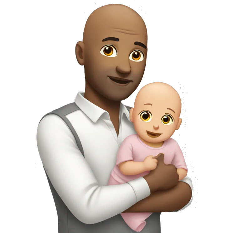 bald man with baby emoji