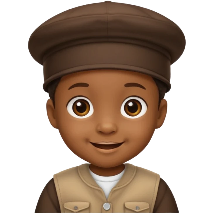 black baby with hat emoji