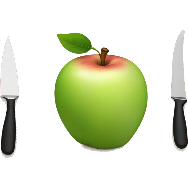 peeled apple on cutting board emoji