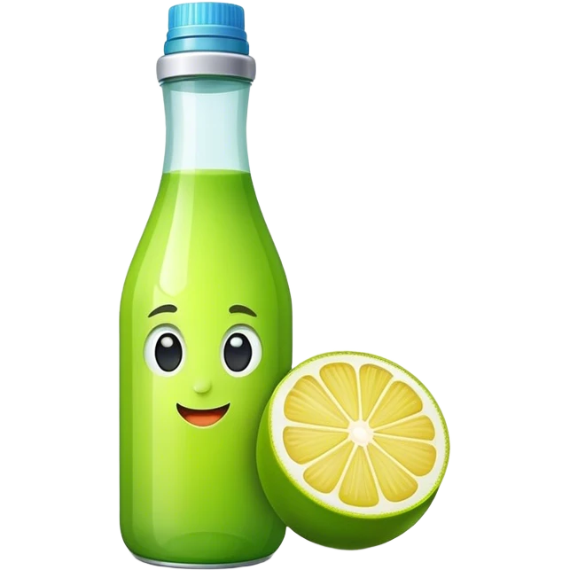 Green lemon juice bottle emoji