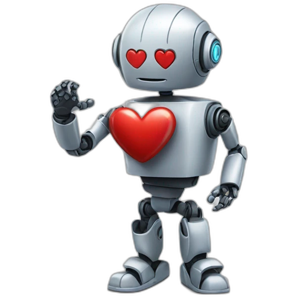 robot doing heart emoji