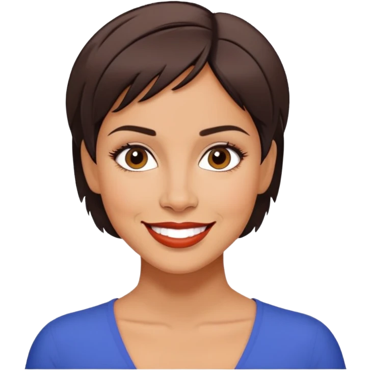 Marian Pabón, Puerto Rican actress with characteristic short hair, friendly smile, expressive face, Latina features emoji