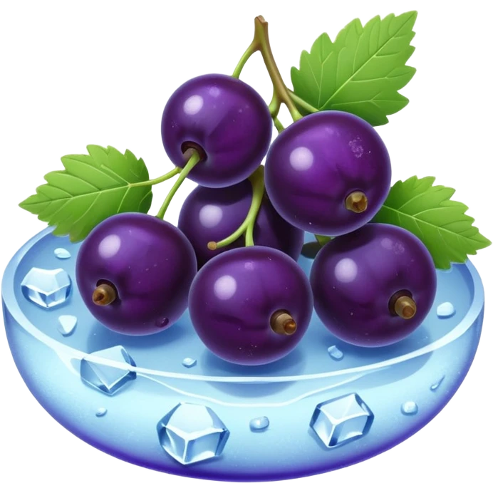 blackcurrant berries on ice emoji