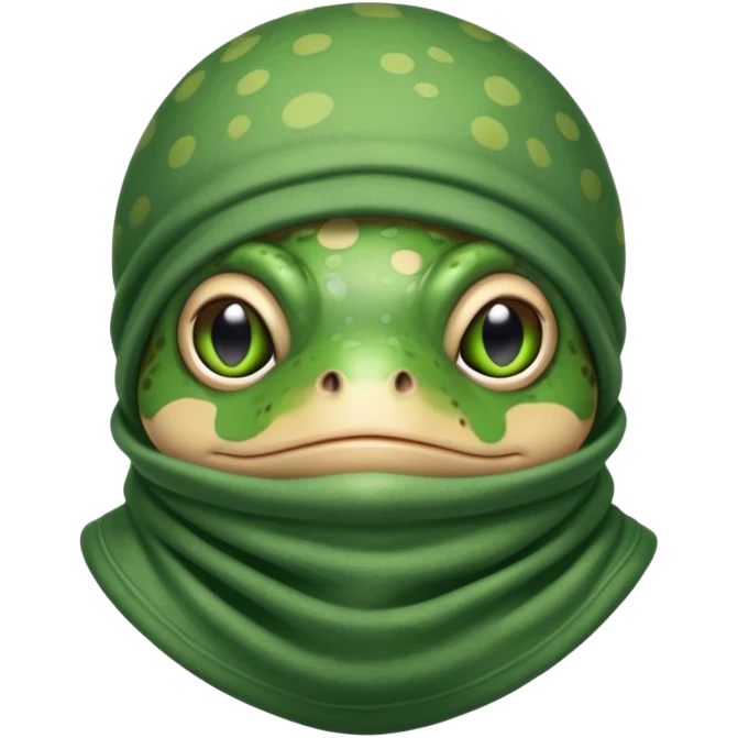 A toad wearing a balaclava  emoji
