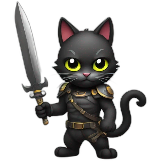 Evil cat with weapon emoji