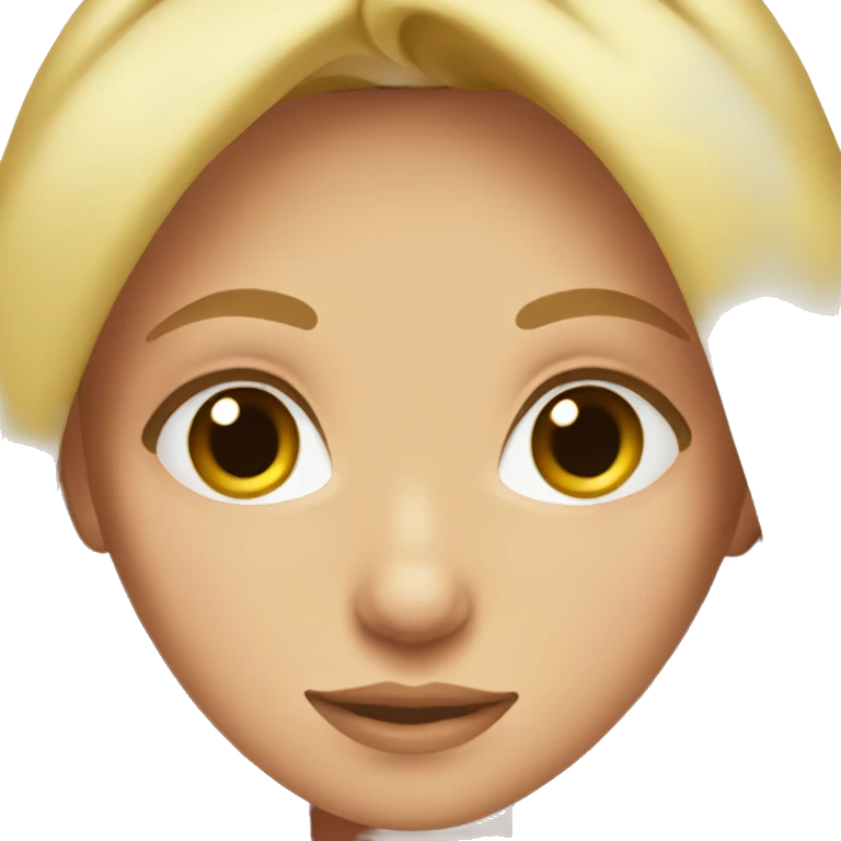blonde girl pink tshirt brown eyes emoji