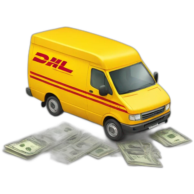  DHL van with money emoji