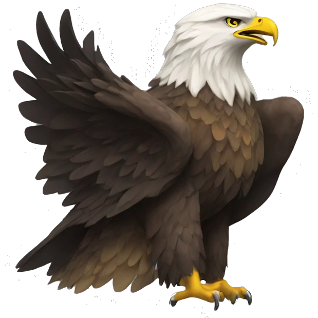 Caucasian mountain with golden eagle. emoji