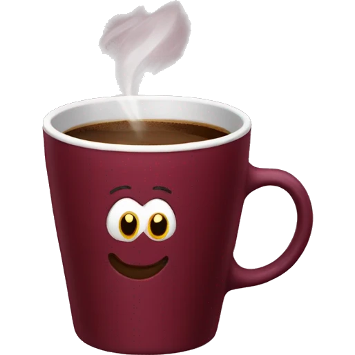  burgundy hot cup of coffee emoji