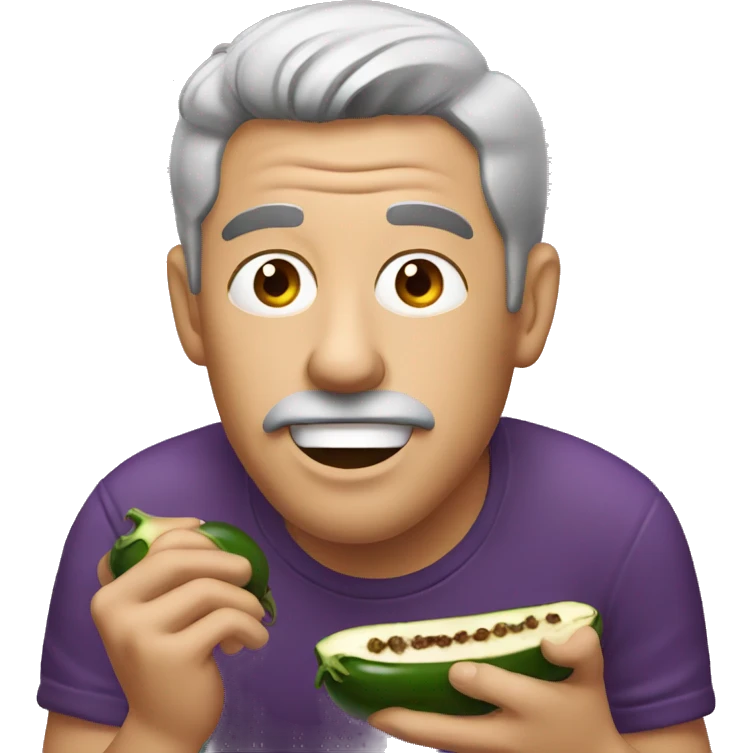 man eating eggplant emoji