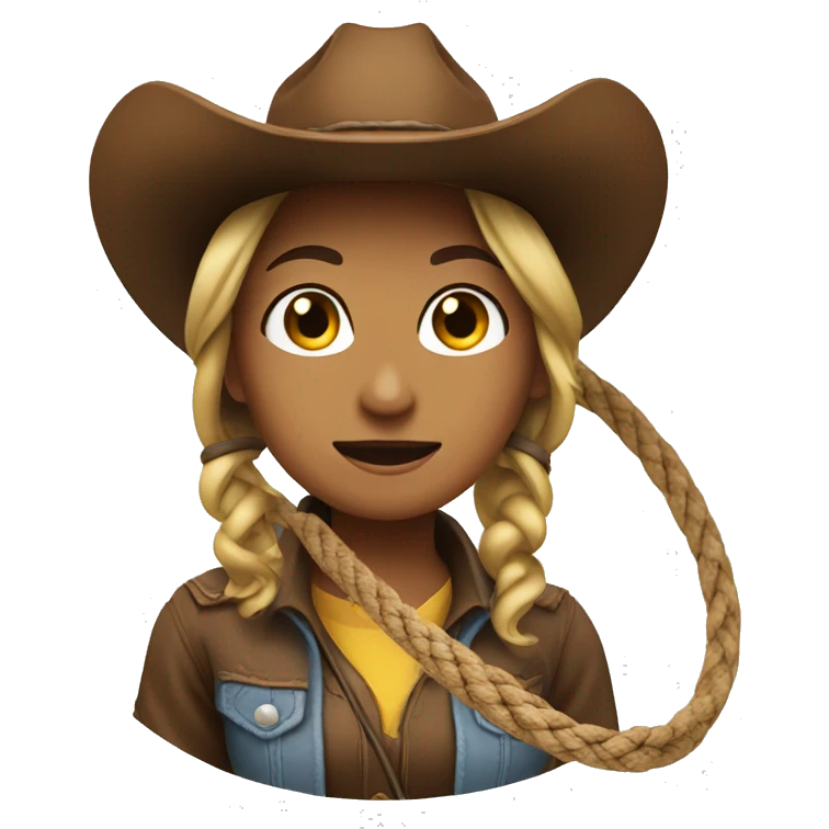 A cowgirl with a lasso emoji