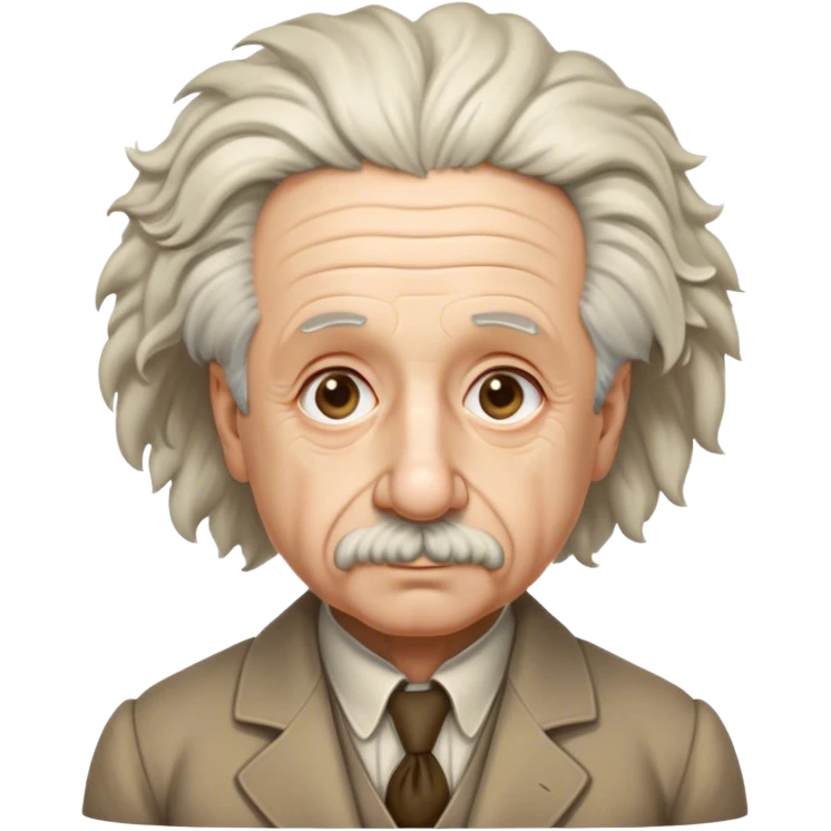 Cinematic Realistic portrait of Albert Einstein, shown as an iconic genius with wild, expressive hair and a gentle, contemplative expression, rendered in detailed period clothing with warm, intellectual lighting emoji