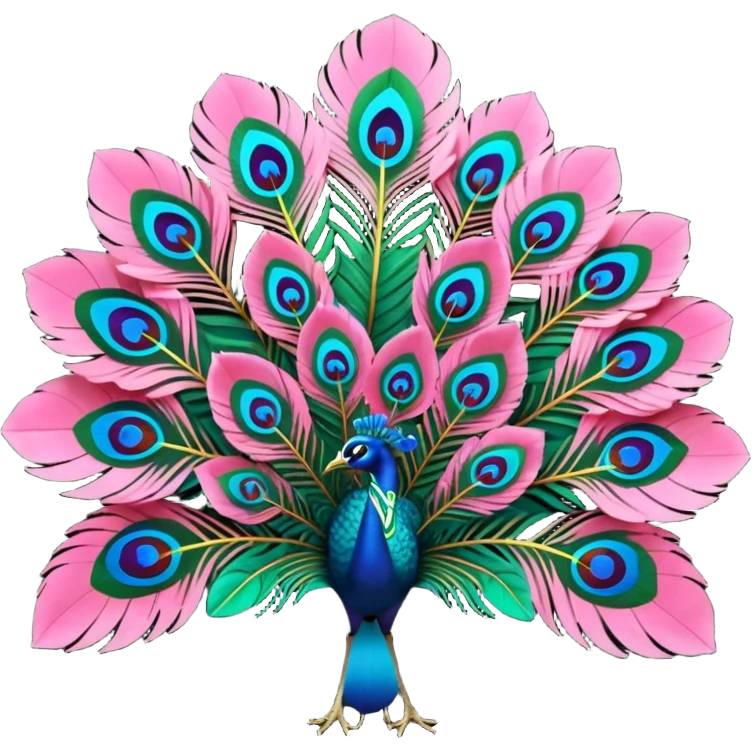 Vivid, bold, colorful, highly detailed, isolated 3D render, lush full appearance of very highly futuristic unrealistic Peacock Begonia feathers, that have a 3D appearance, 4k hd quailty  emoji