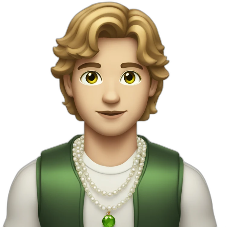 Posh-gym-boy-with-pearl-necklace-and-green-eyes-and-brown-hair emoji