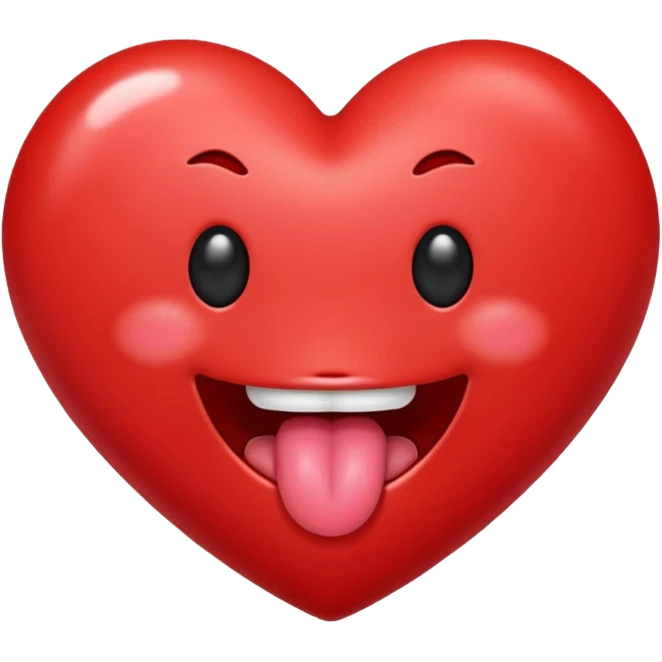 Kpop heart with tongue out emoji