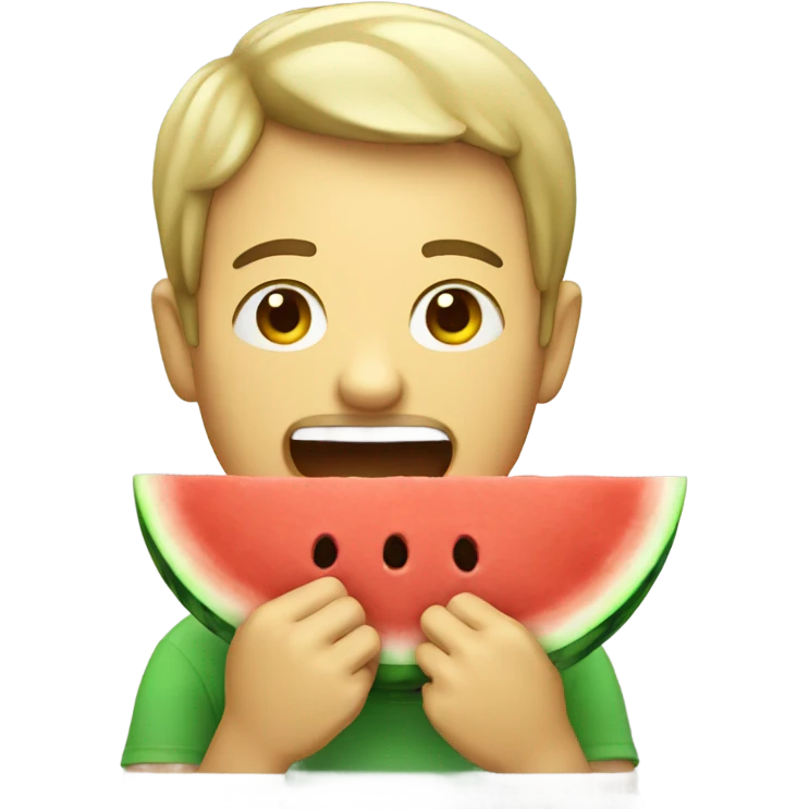 guy eating watermelon emoji